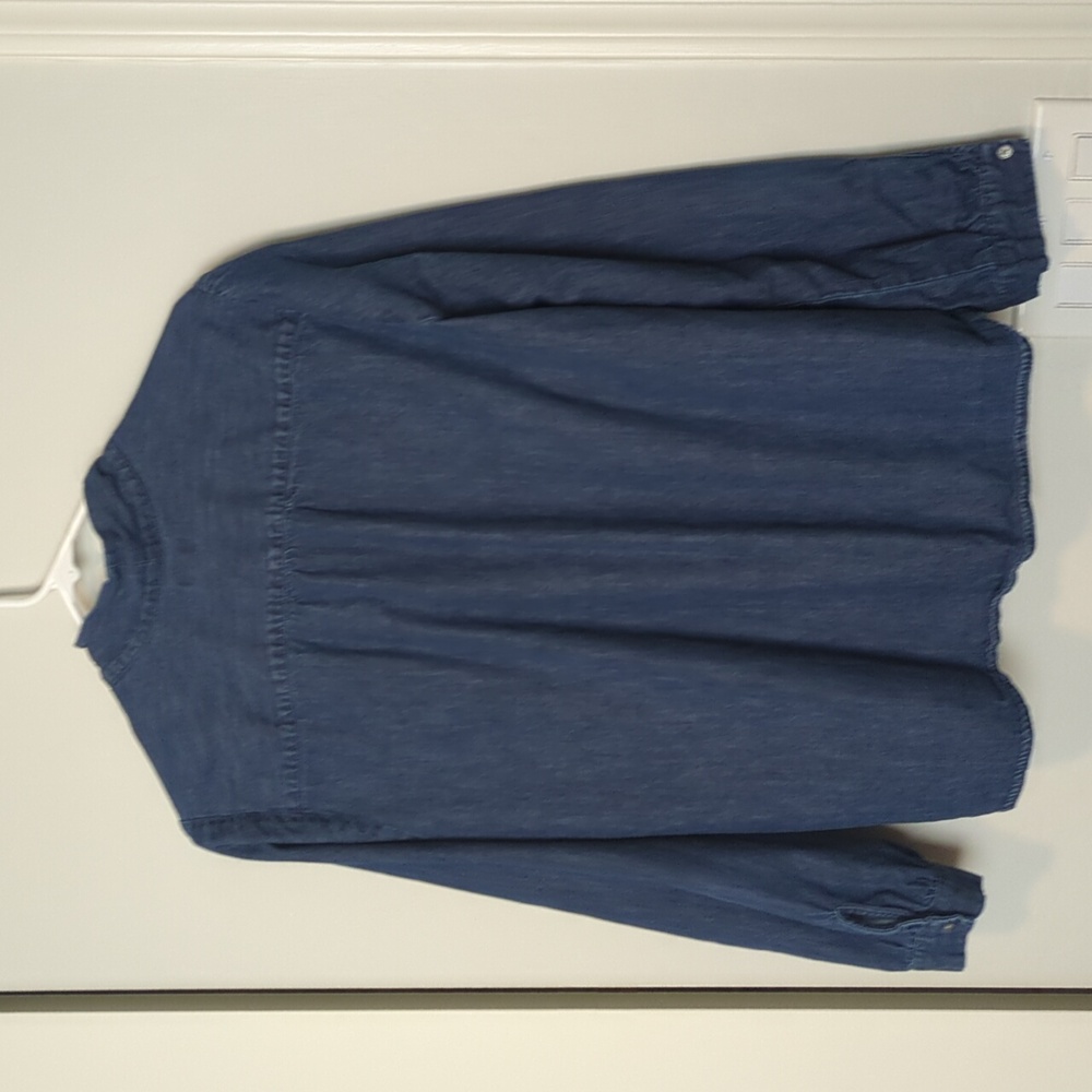 J. Crew Indigo Blouse with Bow Accent - Picture 6 of 7